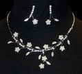 #11975 Pearl Flower and Leaf Neck and Ear Set
