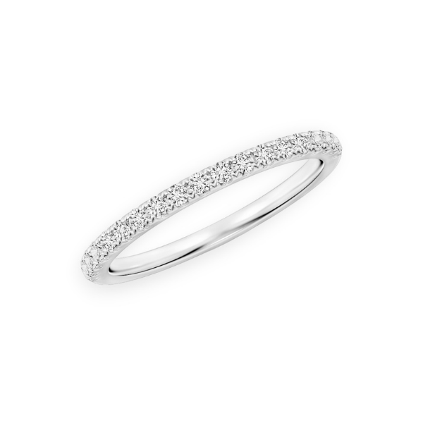 14K Solid Gold Diamond Half Stackable Wedding Ring Band