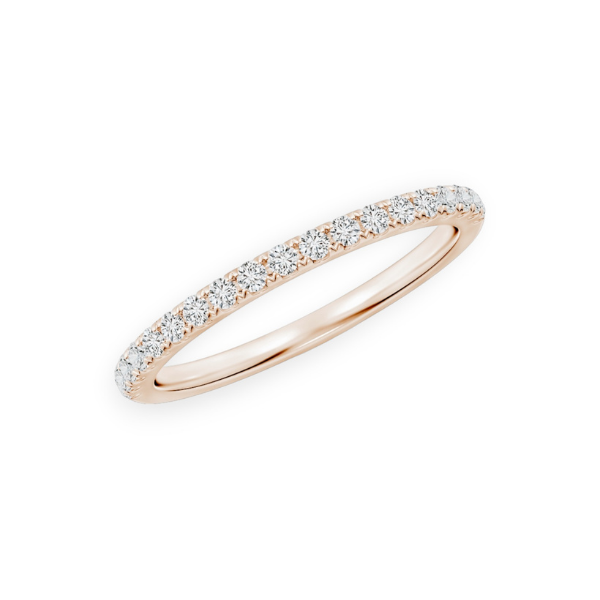 14K Solid Gold Diamond Half Stackable Wedding Ring Band
