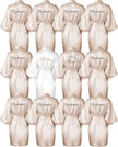 12 Pcs Bridesmaid Robes Bride Kimono for Wedding Day Satin Embroidered Bridal Party Robes