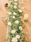 1pc 5.9FT Artificial Eucalyptus Vine Fake Rose Flowers Gypsophila Garland For Wedding Home Party Craft Art Table Runner Decor