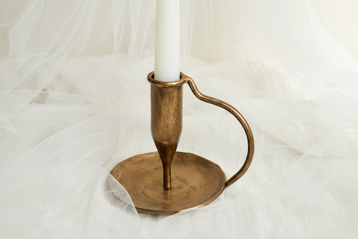 Sienna Gold Iron Candle Holder