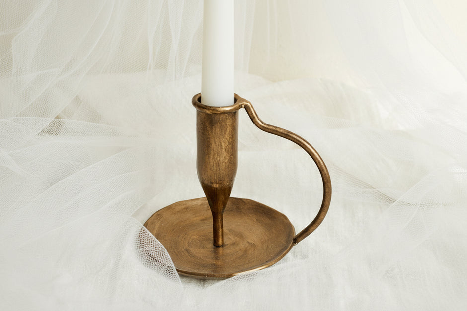 Sienna Gold Iron Candle Holder