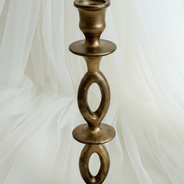 Thea Sculptural Gold Candle Holder