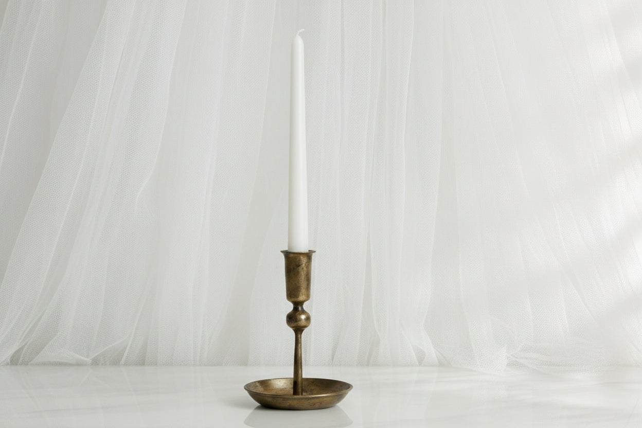 Noa Rustic Gold Candle Holder