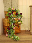 1pc 5.9FT Artificial Eucalyptus Vine Fake Rose Flowers Gypsophila Garland For Wedding Home Party Craft Art Table Runner Decor