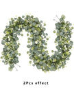 1pc 5.9FT Artificial Eucalyptus Vine Fake Rose Flowers Gypsophila Garland For Wedding Home Party Craft Art Table Runner Decor