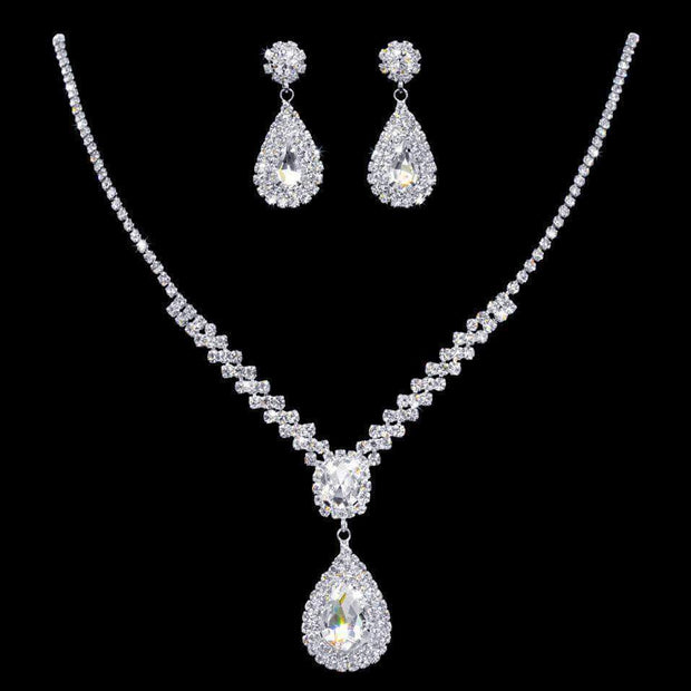 #17008 - Zig Zag Pear Drop Necklace